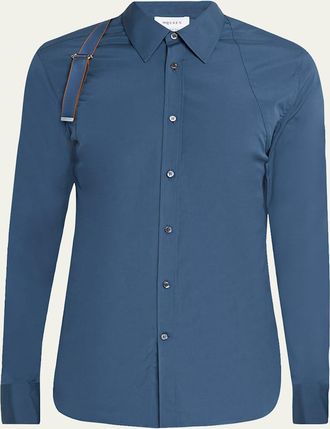 Alexander McQueen Mens Logo-Tape Harness Dress Shirt