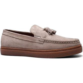 Carlos By Carlos Santana Baez Tassel Sneaker in Earth Grey Suede at Nordstrom, Size 10.5