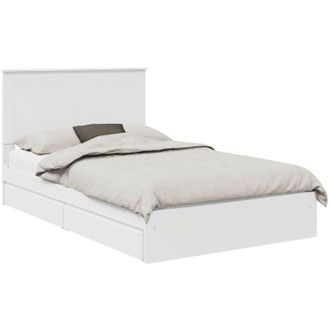 vidaXL Storage Bed with Headboard White 120 x 200 cm Engineered Wood vidaXL