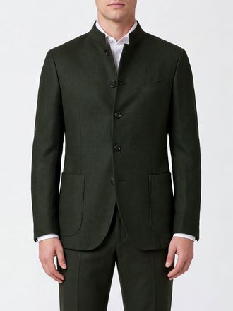 Boglioli Single-Breasted Wool Blazer with Classic Collar and Patch Pockets