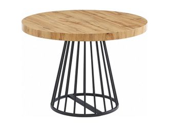 VENTE-UNIQUE.COM Mesa de comedor madera negro, color natural claro
