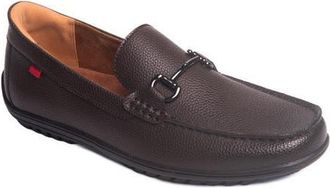 Marc Joseph New York Elliot Road Hands Free Technology Leather Buckle Loafer in Mocha Grainy Leather at Nordstrom, Size 10