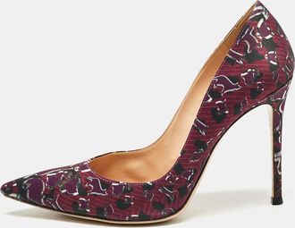 Gianvito Rossi Purple Satin Plexi Pointed Toe Pumps