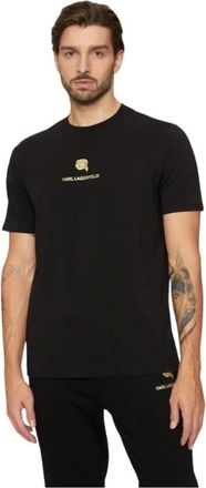 Karl Lagerfeld Tops, Heren, Zwart, L, Katoen, Tee-shirts-T-S korte mouwen