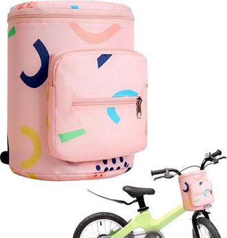 No Brand Bolsa Plegable Para Manillar De Bicicleta Infantil - Accesorios De Fresa Rosa Para Cesta De Bicicleta, Bicicleta De Equilibrio Y Patinete
