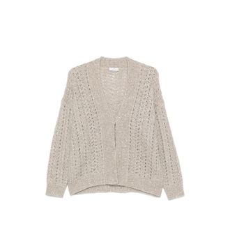 PANICALE Sequin-embellished Open-knit Cardigan