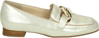 Hassia Bronzen Instappers met Uitneembaar Voetbed - Dames - Loafers - Grijs - 40 1/2 EU - Leer - Schoenen