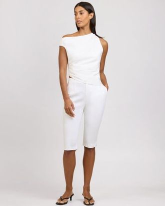 Onia Slim Fit Capri Pant in White at Nordstrom, Size 14