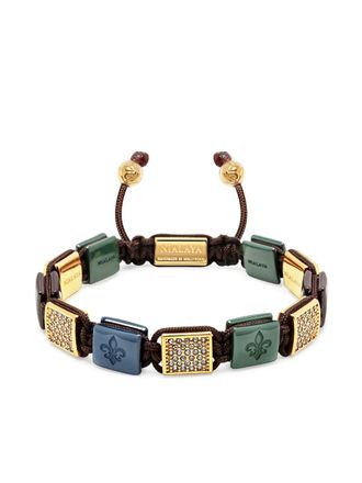 Nialaya Ceramic Flatbead bracelet - women - Gold Plated/ceramic/stainless steel - L - Red