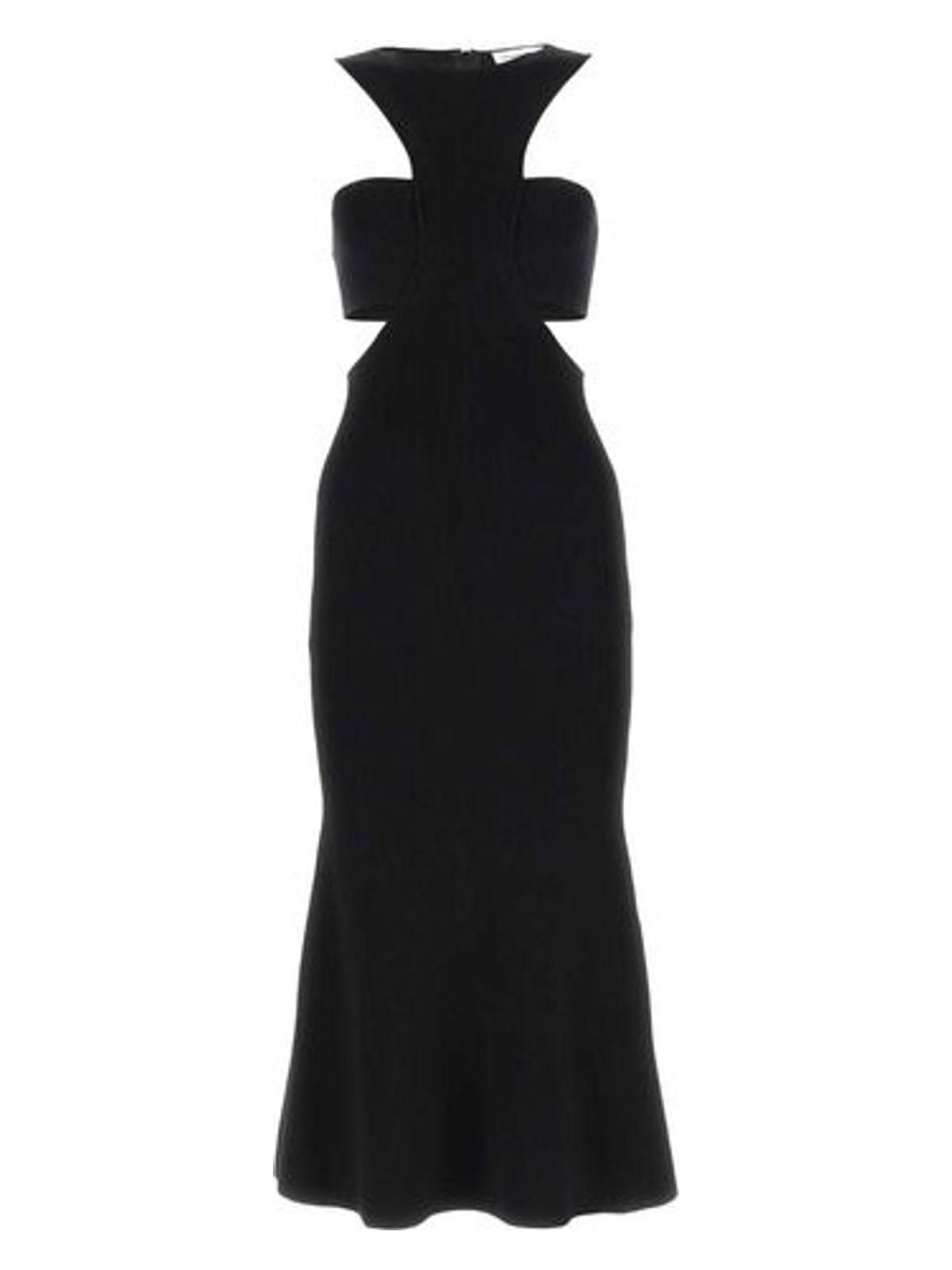 ワンピース ALEXANDER MCQUEEN Woman Dress Black 806494QLADD 1000 Alexander McQueen crystal-knot Asymmetric Minidress | Black