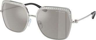 Michael Kors MK1141 GREENPOINT 18936G Womens Sunglasses Silver Size 57