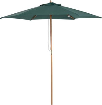 OUTSUNNY Parasol de jard&iacute;n &oslash;250x230 cm verde oscuro