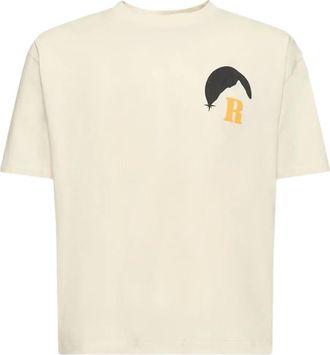 Rhude moon-mountain graphic t-shirt - Neutrals