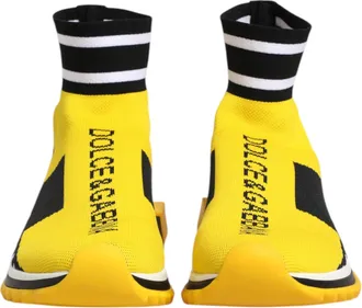 Dolce & Gabbana Yellow Black Sorrento Socks Sneakers Womens Shoes (Pre-Owned)