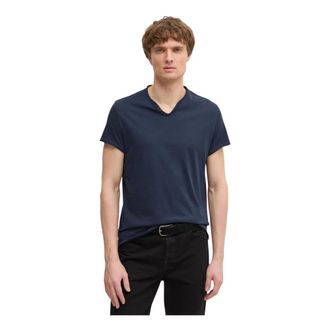 Zadig&Voltaire Tops, Heren, Blauw, S, Katoen, V-hals T-shirt