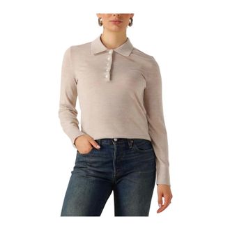 Selected Tops, Dames, Beige, L, Wol, Slfthea LS Knit Merino Collar Neck