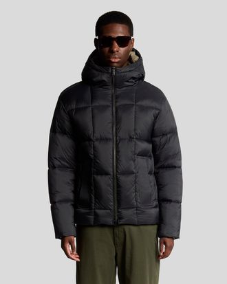 Lyle & Scott Square Cocoon Puffer Jacket - Zwart