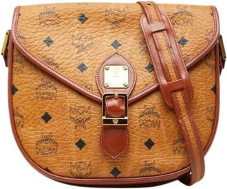 MCM Pre-owned Visetos Schoudertas - Dames - Vintage Schoudertas - Bruin - ONE Size - Leer - Vintage