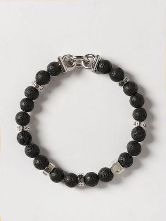 Ferragamo Bracciale Gancini Ferragamo elastico con perle di pietra lavica