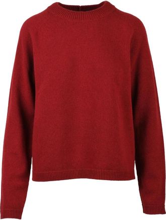 Max Mara Damasco Trui met Ronde Hals - Dames - Ronde hals truien - Rood - L - Wol - Truien & Vesten