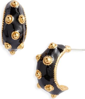 Karine Sultan Dots Hoop Earrings in Gold/black at Nordstrom