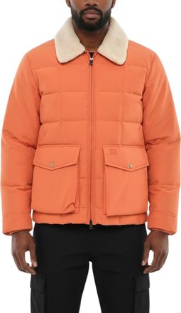 Woolrich Orange Quilted Shirt Collar Jacket