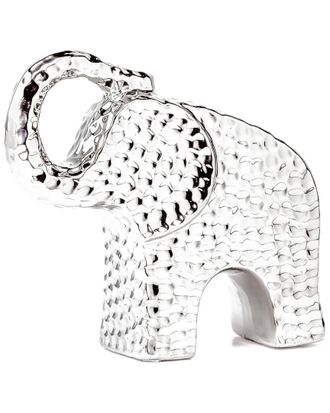 Torre & Tagus 6.5In Bold Hammered Elephant Ceramic Decor Statue