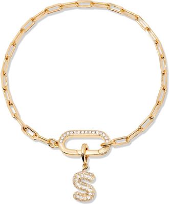 Brook & York Petra Initial Charm Bracelet in Gold S at Nordstrom