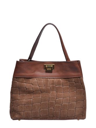 Anna Luchini Brown Rundleer Tas