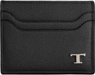Tod's Grained Leather Cardholder With Metal T Timeless Logo Accessories