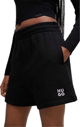 HUGO BOSS Hugo Dames/Dames Katoenen Elastische Taille Sweat Shorts (Zwart)