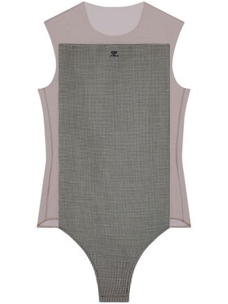 Courrèges Body Illusion con motivo pied-de-poule - Nero