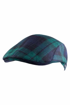 Wigens Mens Ivy Modern Wool Check Cap In Black Watch Tartan