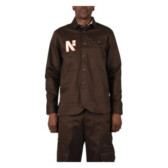 Nine In The Morning Casual overhemden - Heren - Overhemden - Bruin - Maat: 2XL