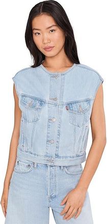 Levi's Collarless Shrunken 90s Vest Womens Jacket Of Course Top : XL, Cotton/Lyocell