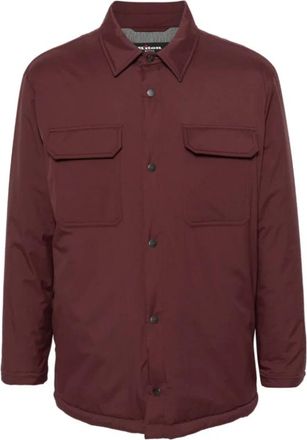 Kiton Wijnrode Shirtjas - Heren - Zomerjassen - Rood - L - Polyester - Jassen