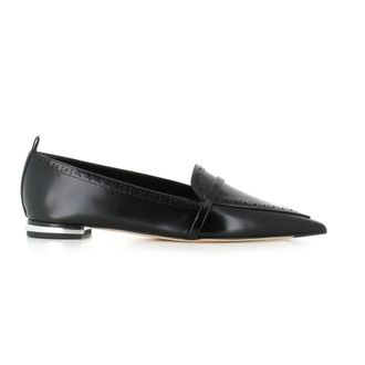 Malone Souliers Loafers, female, Black, Size: 9 US Black Brushed Leather Loafer