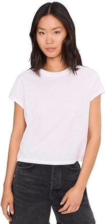 Michael Stars Grayson Cropped Crew Neck Womens Clothing White (US 0-12), Cotton