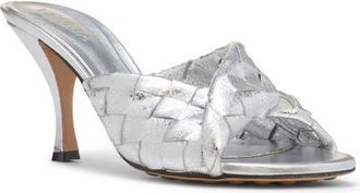 Bottega Veneta Blink Intrecciato Slide Sandal in Silver at Nordstrom, Size 7.5Us