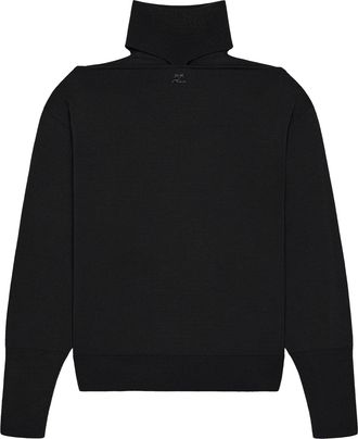 Courr&egrave;ges Cut-Out Merino Wool Turtleneck Sweater