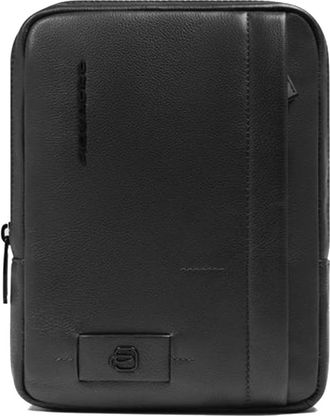 Piquadro Crossbodytas met i Pad Mini-compartiment - Heren - Schoudertassen - Zwart - ONE Size - Leer - Tassen