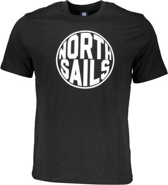 North Sails Zwart Katoenen Bedrukt Logo T-Shirt - Heren - T-shirts - Zwart - L - Katoen - Tops