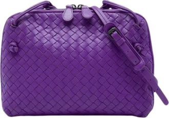 Bottega Veneta Pre-owned Nodini Schoudertas - Dames - Vintage Schoudertas - Paars - ONE Size - Leer - Vintage