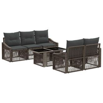 vidaXL Conjunto De Sof&aacute;s De Jard&iacute;n 6 Uds. Gris Y Gris Oscuro Vidaxl