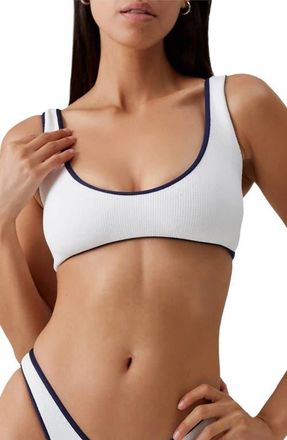 Melissa Odabash Vigo Bikini Top in White Ridges/Navy at Nordstrom, Size 10