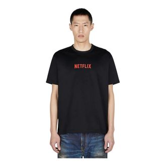 Junya Watanabe T-Shirts, male, Black, Size: S Netflix T-Shirt