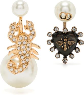 Dior Orecchini con ape e scorpione - Bianco