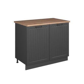 Vicco Mueble Bajo Para Fregadero Fame-line, Gris Oscuro/antracita, 100 Cm, Et Roble, Vicco