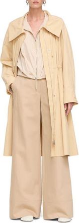 Lafayette 148 New York Travel Cotton Trench Coat in Halo Yellow at Nordstrom, Size X-Large