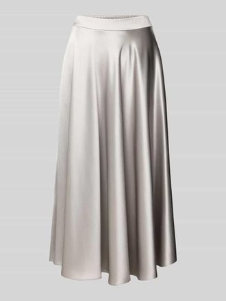 Herzen&rsquo;s Angelegenheit Midirock aus Satin mit elastischem Bund in Silber, Gr&ouml;&szlig;e 38